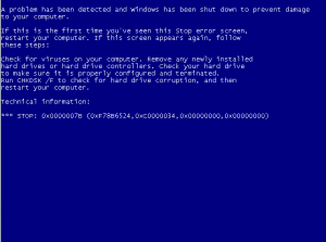 XP Blue Screen of Death